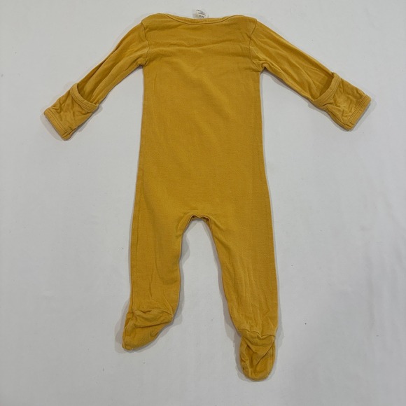 Kate Quinn Bamboo Viscose Footed Sleeper Set Kids 3-6M Yellow Orange Snaps - Picture 4 of 6
